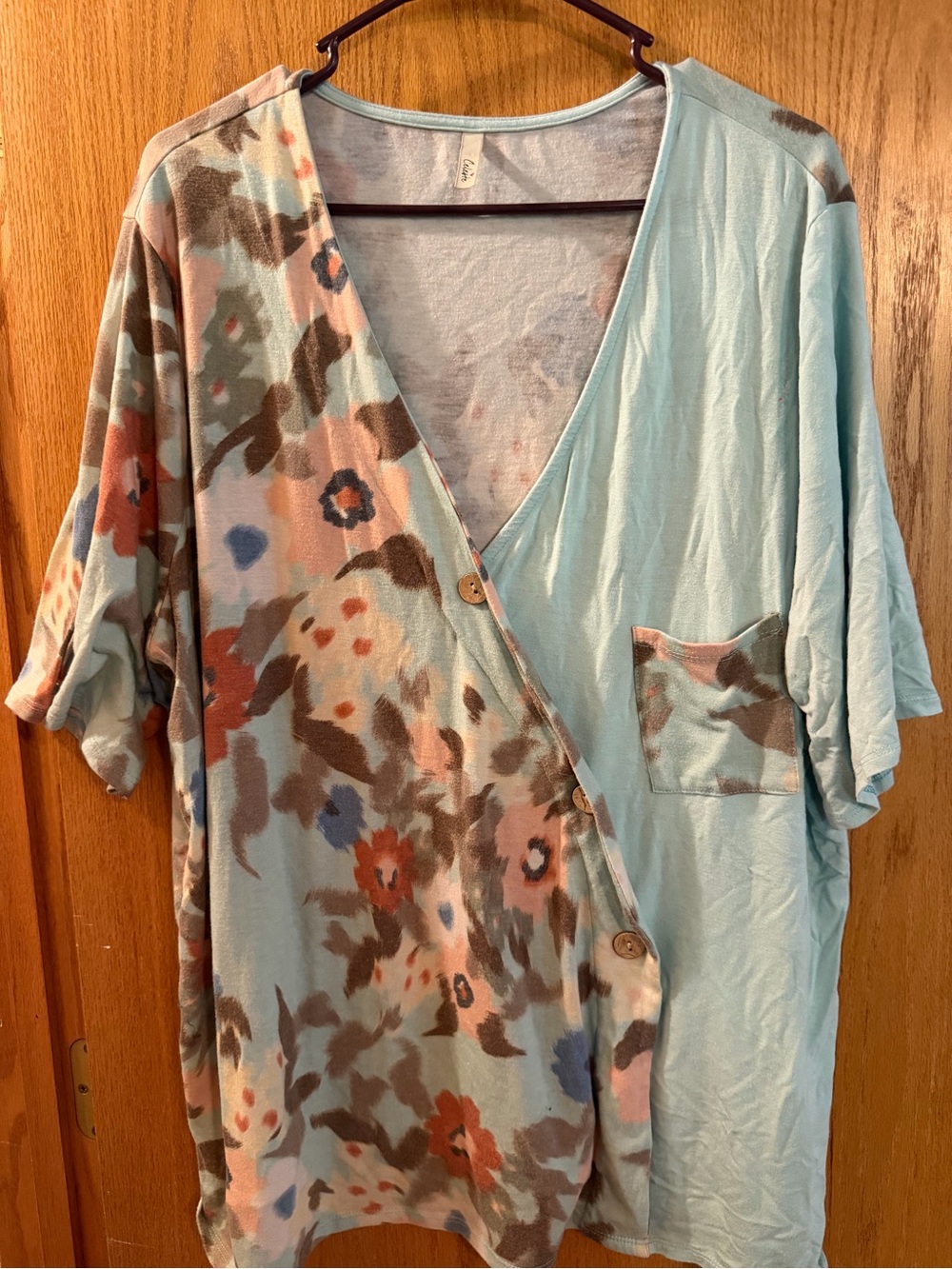 Celeste Light Aqua-Trim Soft Neutral Top